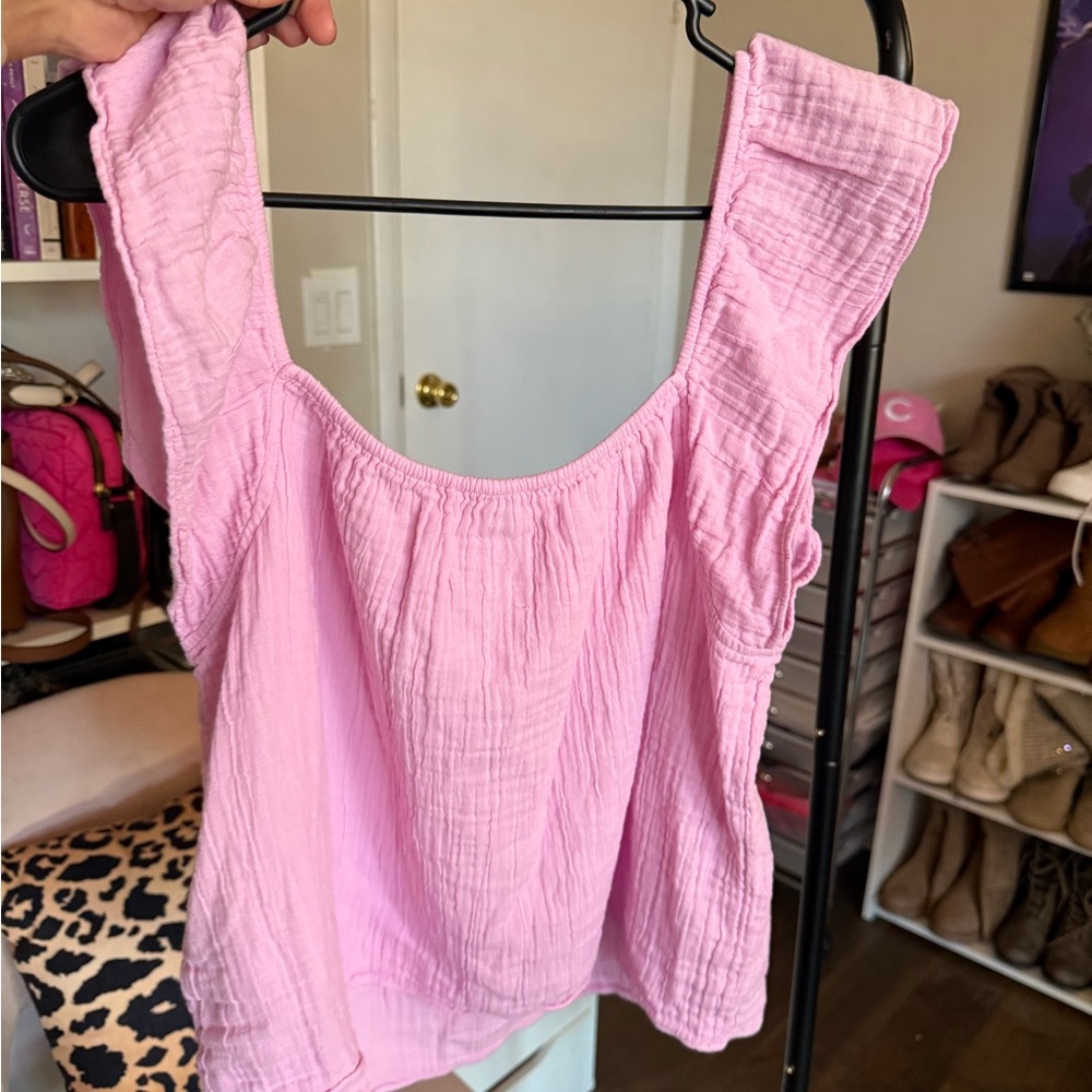 Pink Ruffle Sleeve Blouse - Picture 2 of 9